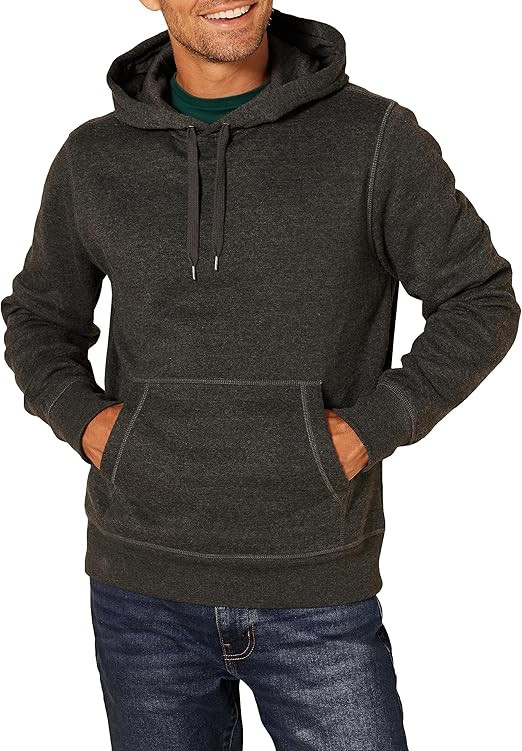 Amazon Essentials Men's Pullover Sweatshirt Hoodie, Big & Tall Options Available.