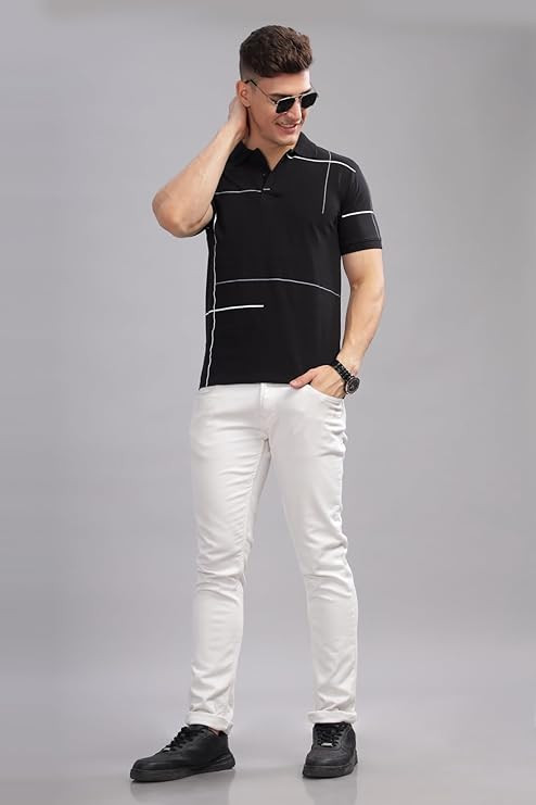 ADRO Regular Fit Polo T-Shirt for Men| Printed Polo T-Shirt | Cotton Polo T Shirt
