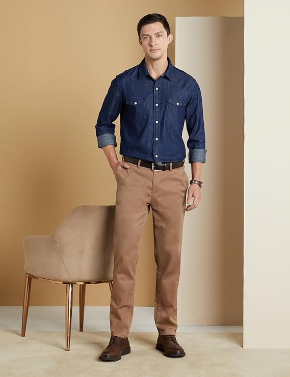 Symbol Premium Men's Casual Cotton Denim Shirt (Regular Fit)