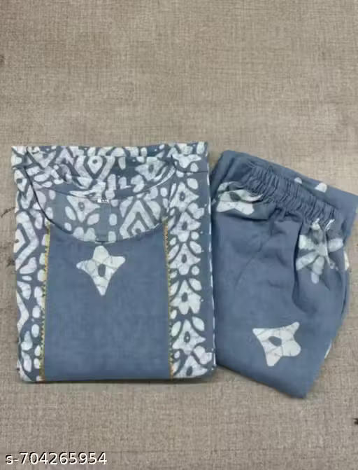 Cotton woman kurta set With Pant